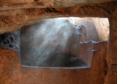 Incense smoke in the sunlight