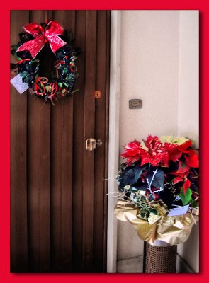The Elderly lady's festive door....