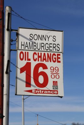 Have a hamburger with your oil change