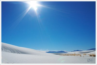 bright sun and white sand