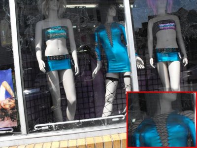Anatomically correct mannequins? Looks like that window's air conditioning is up pretty high!