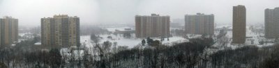 Panorama View During Snowstorm