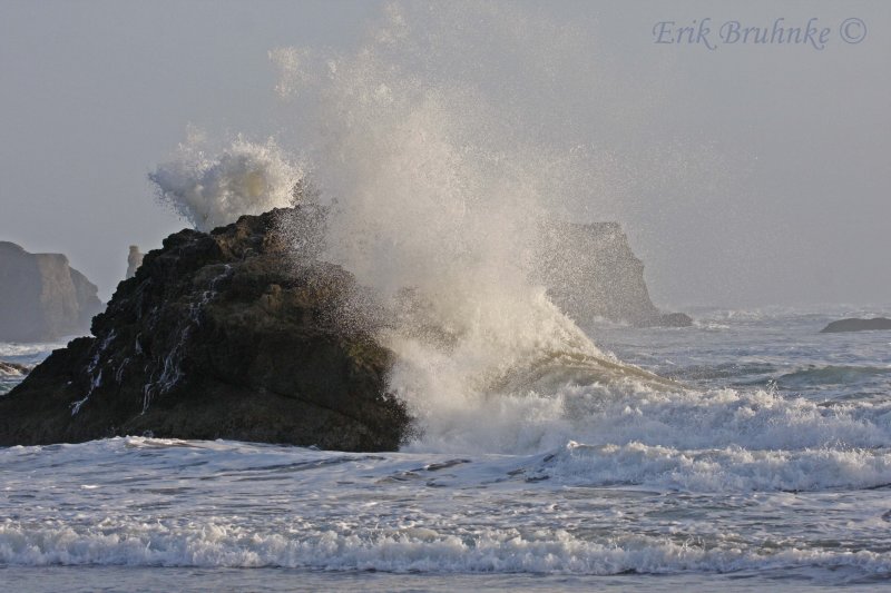 Crash! The tide is slowly coming in when this photo was taken.