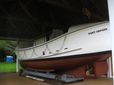 Self-righting historic rescue boat on display