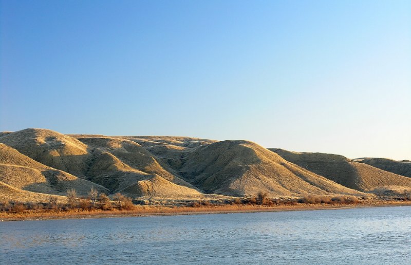 Bank of the Red Deer River near the town of Estuary