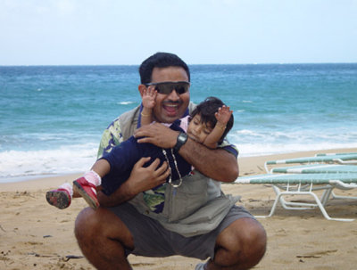 Uma and Dad freakin' out on the beaches of Kihei!