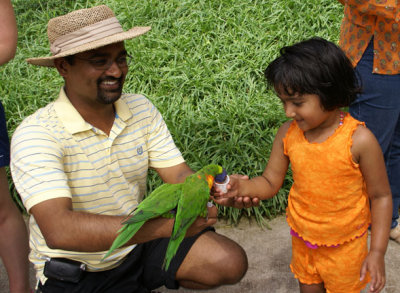 Deepak and Anura with Parrot