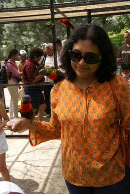 Sanchita with Parrot