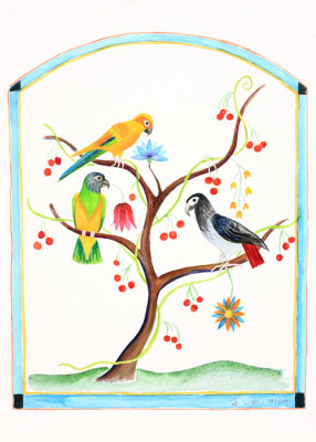 3 Christmas Parrots  2009