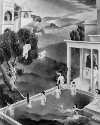 Krishna and the bathing girls