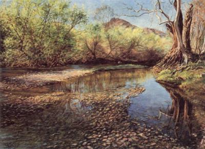 one of mom's great works of art: Trifuno Creek (oil on canvas, 36x48)