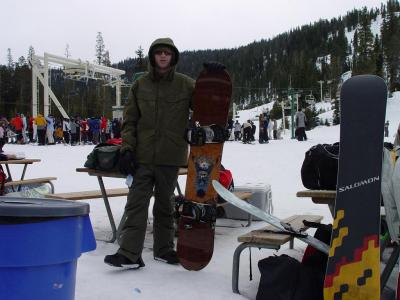 johnny and his new snow board.JPG