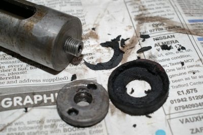 the piston washer breaking up