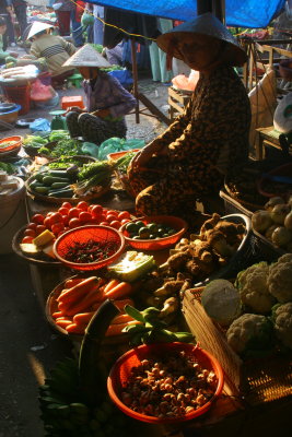 Grocery market sunset