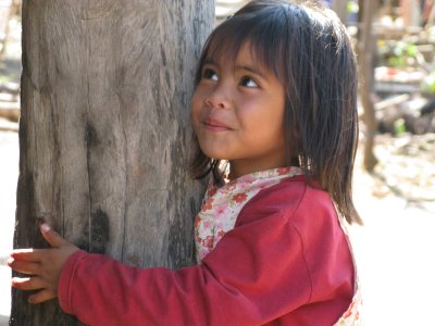A kid and a pole