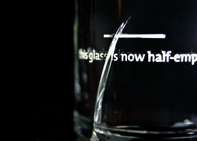 this glass is now half-cracked