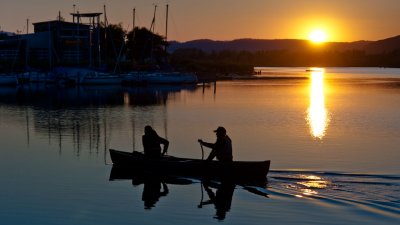 sunset at the marina