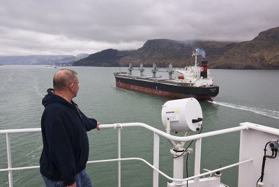 Ship spotter, Lyttelton, New Zealand