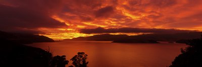 Sunrise on Lyttelton Harbour, Canterbury, New Zealand