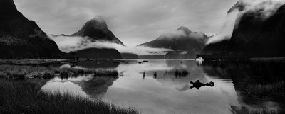 Clearing weather, Milford Sound, Fiordland, New Zealand