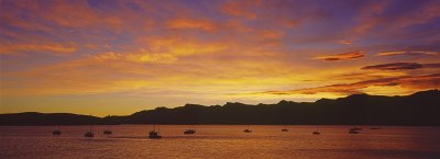 Sunset from Corsair Bay, Lyttelton Harbour, Canterbury