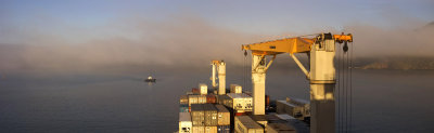 Fog on the harbour, Lyttelton, New Zealand