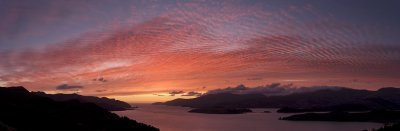 Sunrise over Lyttelton Harbour, New Zealand
