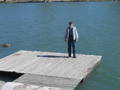Rolf on boat landing/pier