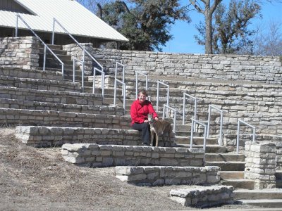 Bern & Katie in outdoor amptheater for nature talks