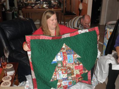 Jan's lap quilt from Christmas scraps