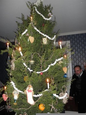 Lighted Candles on Tree in  1850 German Farmhouse