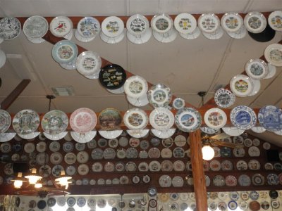 Hundreds of plate decorate the inside