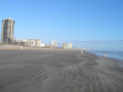 On the beach in South Padre Island, TX