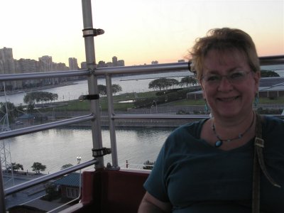 Robin on Ferris wheel at Navy Pier