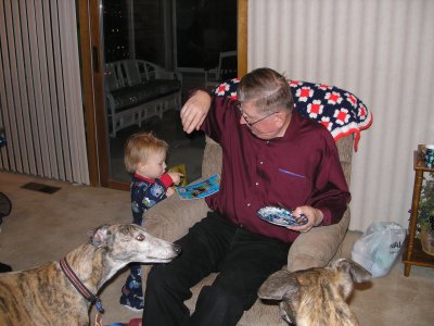 Grandpa Rolf & Zachary Lane while GC and Katy wait for left-overs