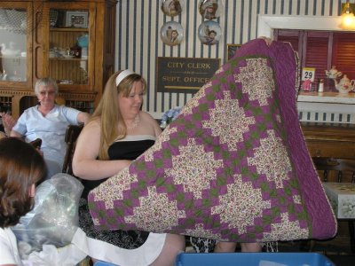 Wedding Shower-Ruth,Jan &mom's quilt
