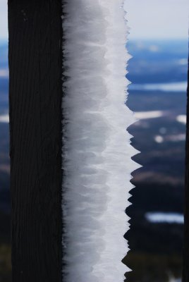 Close up of the rime ice formations.