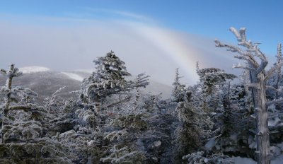 We saw this fog-inspired rainbow for quite a while.