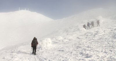 Things began to clear as we moved higher on the flank of Mt. Wshington.