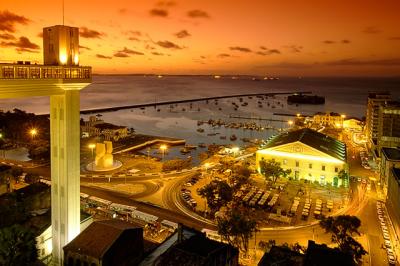 Crepúsculo na bahia de todos os santos, Salvador, Bahia