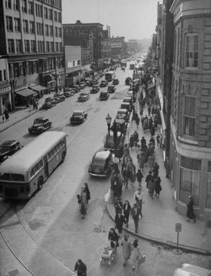 Essex St. looking West from Bay State Building on Lawrence St.