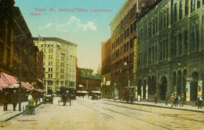 Postcard of Essex St. from Amesbury St.