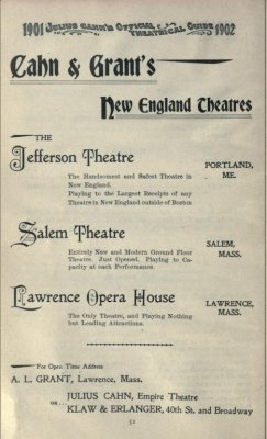 Ad for Opera House in Cahn's Guide
