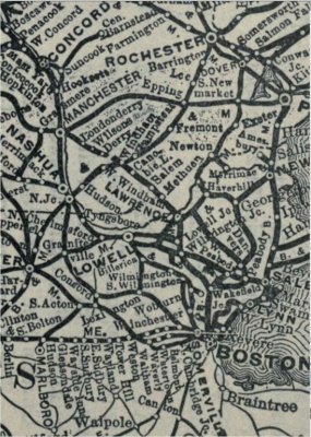 1901 B&M RR map from Cahn's Guide