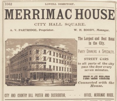 Ad for the Merrimac House