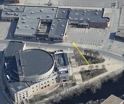 Location of site of Theater building