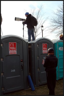 Better viewing point - on top of portapotty