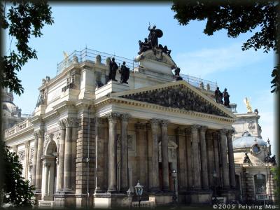 Part of the Sachsen Palace facing the Elbe river