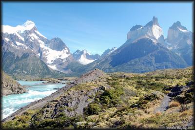 The Cuernos (horns) on the right and Cumbres (summits) on the left