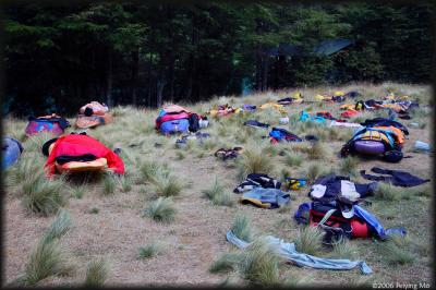 Lunch time means a break from the wet suit.